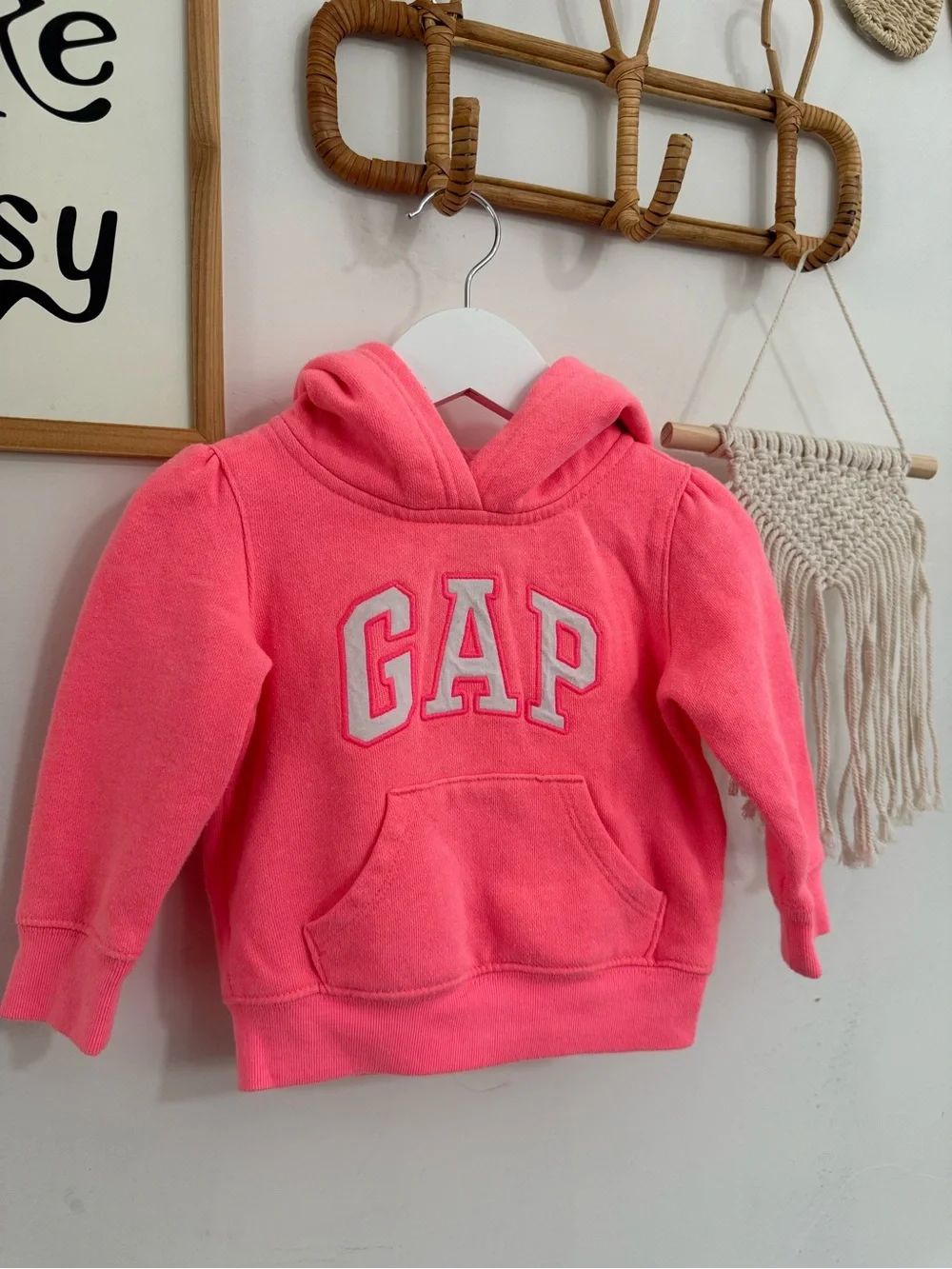Baby Gap - 18-24m - neon logo hoodie
